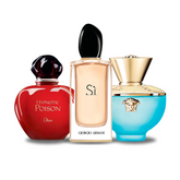 Combo de 3 Perfumes Dior HYPNOTIC POISON, Giorgio Armani SÌ e Versace DYLAN TURQUOISE 100ml