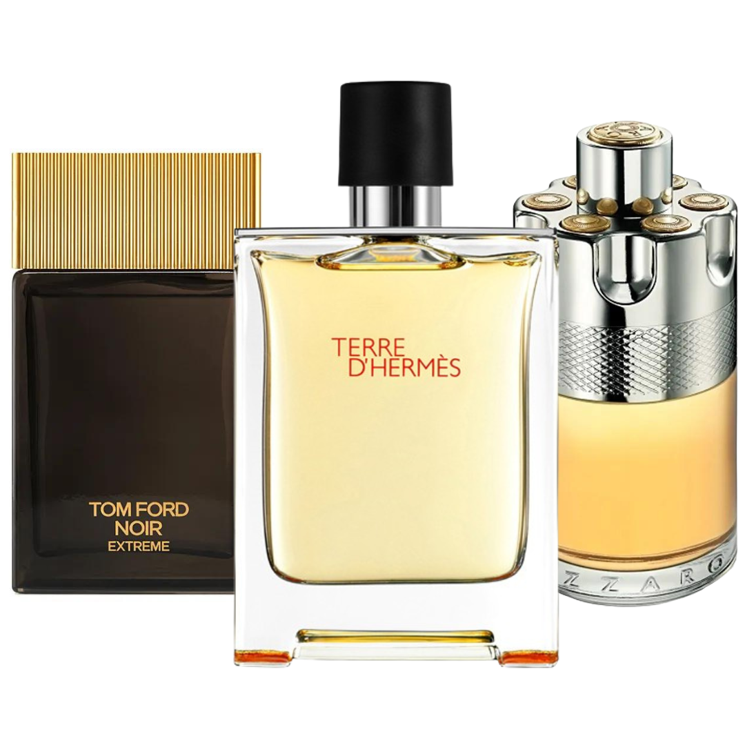 Combo promocional de 3 perfumes: Terre de’Herme, Azzaro Wanted,yTom Ford Noir Extreme 100ml