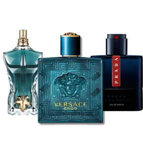 Combo promocional de 3 Perfumes Prada Luna Rossa, Versace Eros, Le Beau (Eau de Parfum)