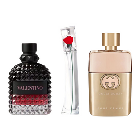 Combo promocional de 3 Gucci Guilt, Valentini Intense, y Flower Kenzo 100ml